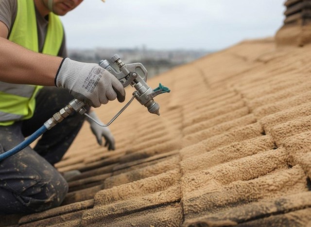 Impermeabilización de cubiertas con corcho proyectado en A Coruña - Imagen 1
